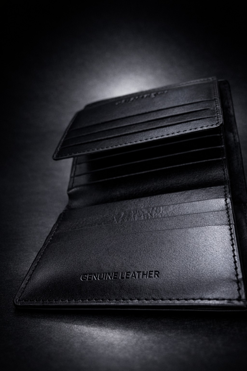 Premium Semi Short Black Lizard Pattern Wallet Original leather Elegant Slim